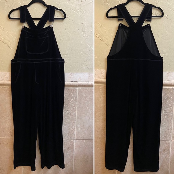 Carol Anderson Dresses & Skirts - Vtg 90s Carol Anderson Velvet Jumper Dress Overalls Skirtalls Long Modest MP